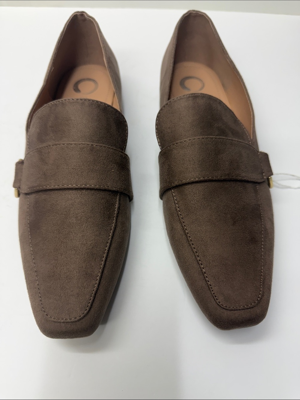 Journee Womens Benntly Slip On Square Toe Loafer Flats Taupe